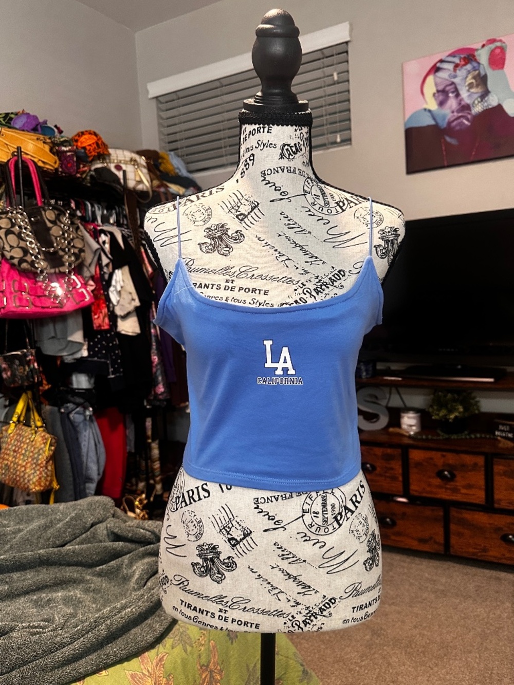 Charlotte Russe blue LA California tank top
